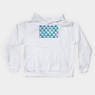 Watercolor quilt - aqua Kids Hoodie